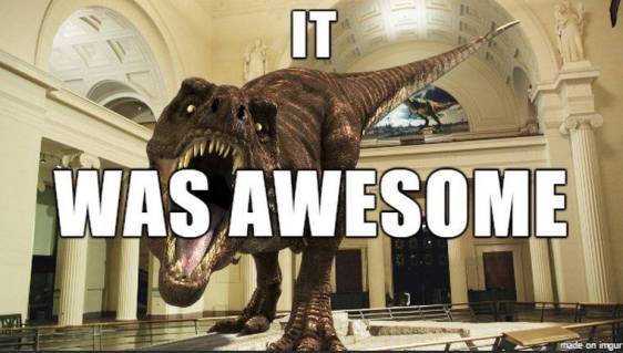 Dinosaur captioned with 