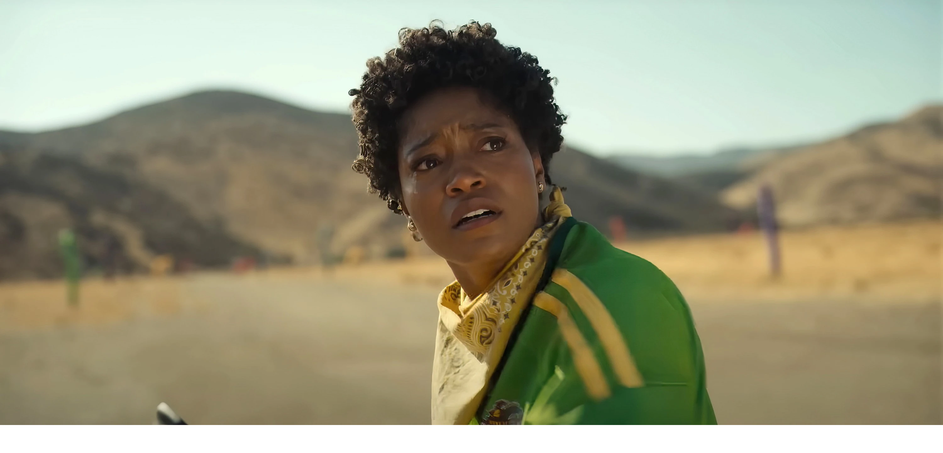 Still from "Nope" (2022 film) featuring Keke Palmer as Emerald Haywood